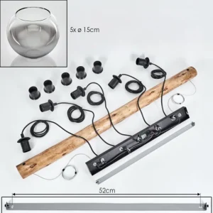 hofstein Koyoto Suspension, Boule lumineuse, Suspension Écru, Noir, 5 lumières* Lampes Modernes