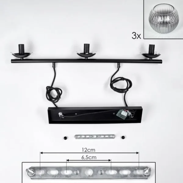 hofstein Koyoto Suspension, Boule lumineuse, Suspension Clair, Fumé, 3 lumières* Lampes Modernes