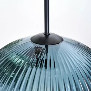 hofstein Koyoto Suspension, Boule lumineuse, Suspension grappe 30 cm Bleu, Or, Vert, 3 lumières* Lampes En Verre