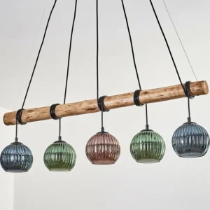 hofstein Koyoto Suspension, Boule lumineuse, Suspension Écru, Noir, 5 lumières* Lampes Modernes
