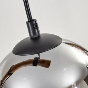 hofstein Koyoto Suspension, Boule lumineuse, Suspension Écru, Noir, 4 lumières* Lampes Modernes