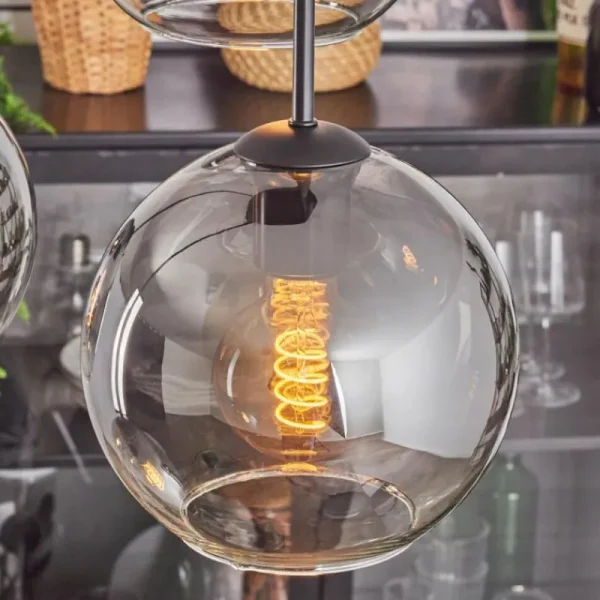 hofstein Koyoto Suspension, Boule lumineuse Clair, Fumé, 4 lumières* Lampes Modernes