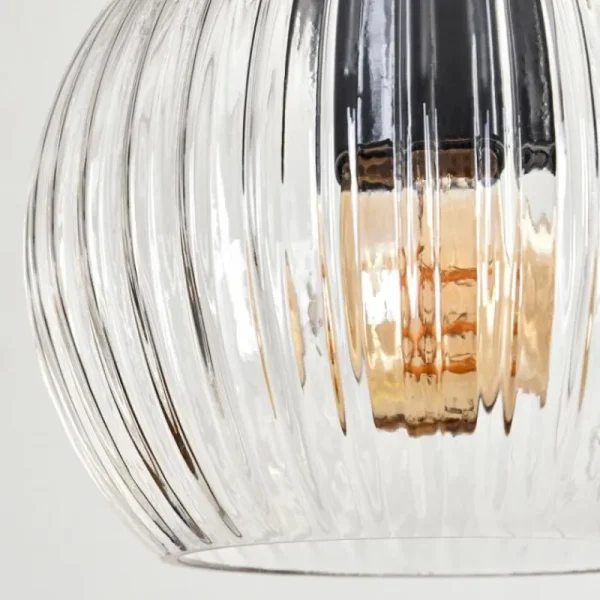 hofstein Koyoto Suspension, Boule lumineuse, Suspension Écru, Noir, 3 lumières* Lampes Modernes