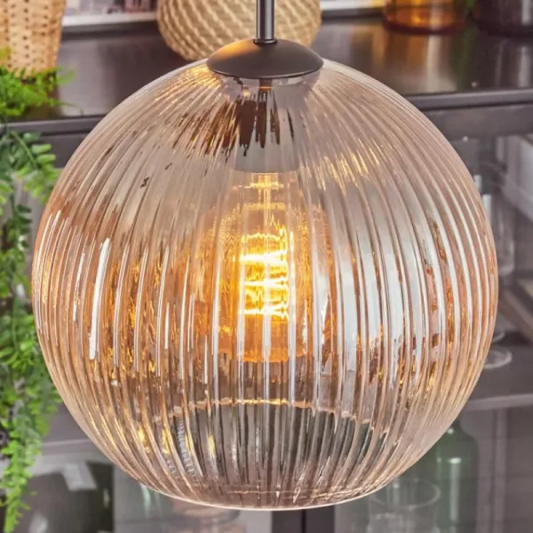 hofstein Koyoto Suspension, Boule lumineuse, Suspension Ambre, Clair, 4 lumières* Lampes Modernes