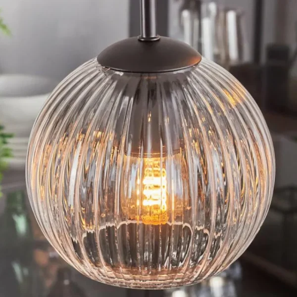 hofstein Koyoto Suspension, Boule lumineuse, Suspension 35 cm Clair, 4 lumières* Lampes Modernes