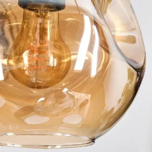 hofstein Koyoto Suspension, Boule lumineuse, Suspension, Suspension grappe Ambre, Clair, Fumé, 3 lumières* Lampes Modernes