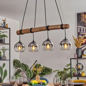 hofstein Koyoto Suspension, Boule lumineuse, Suspension Écru, Noir, 4 lumières* Lampes Modernes