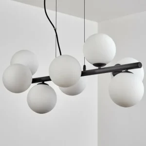 hofstein Koyoto Suspension, Boule lumineuse, Suspension Blanc, 8 lumières* Lampes En Verre