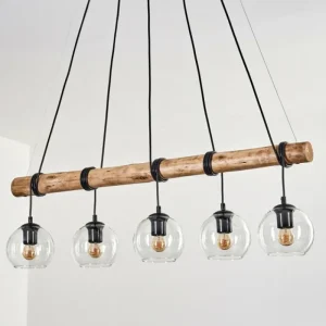 hofstein Koyoto Suspension, Boule lumineuse, Suspension Écru, Noir, 5 lumières* Lampes Modernes