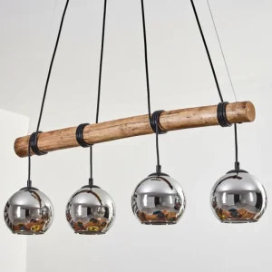 hofstein Koyoto Suspension, Boule lumineuse, Suspension Écru, Noir, 4 lumières* Lampes Modernes