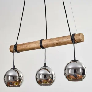 hofstein Koyoto Suspension, Boule lumineuse, Suspension Écru, Noir, 3 lumières* Lampes Modernes