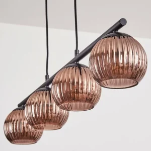 hofstein Koyoto Suspension, Boule lumineuse, Suspension Cuivré, 4 lumières* Lampes Modernes
