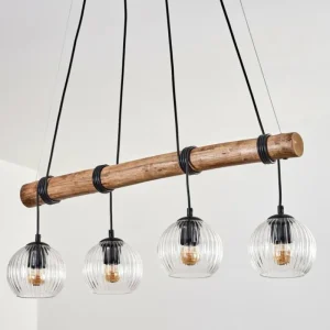 hofstein Koyoto Suspension, Boule lumineuse, Suspension Écru, Noir, 4 lumières* Lampes Modernes