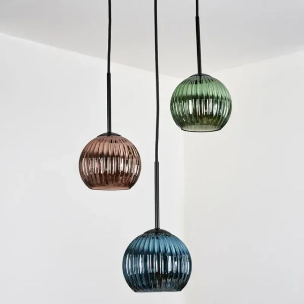 hofstein Koyoto Suspension, Boule lumineuse, Suspension Noir, 3 lumières* Lampes Modernes