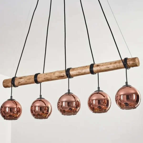 hofstein Koyoto Suspension, Boule lumineuse, Suspension Écru, Noir, 5 lumières* Lampes Modernes