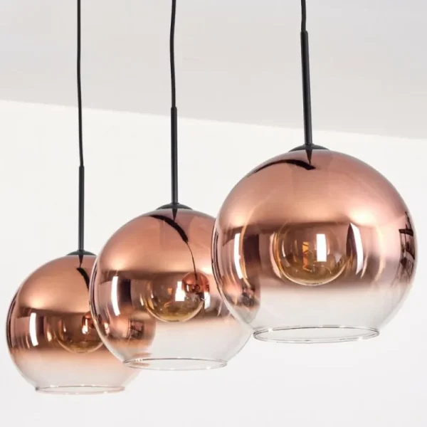 hofstein Koyoto Suspension, Boule lumineuse, Suspension Noir, 3 lumières* Lampes En Verre