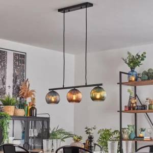 hofstein Koyoto Suspension, Boule lumineuse, Suspension Bleu, Vert, Cuivré, 3 lumières* Lampes Modernes