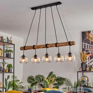hofstein Koyoto Suspension, Boule lumineuse, Suspension Écru, Noir, 5 lumières* Lampes Modernes