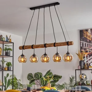 hofstein Koyoto Suspension, Boule lumineuse, Suspension Écru, Noir, 5 lumières* Lampes Modernes