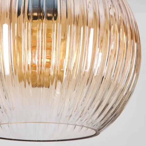 hofstein Koyoto Suspension, Boule lumineuse, Suspension grappe Ambre, Clair, Fumé, 5 lumières* Lampes Modernes