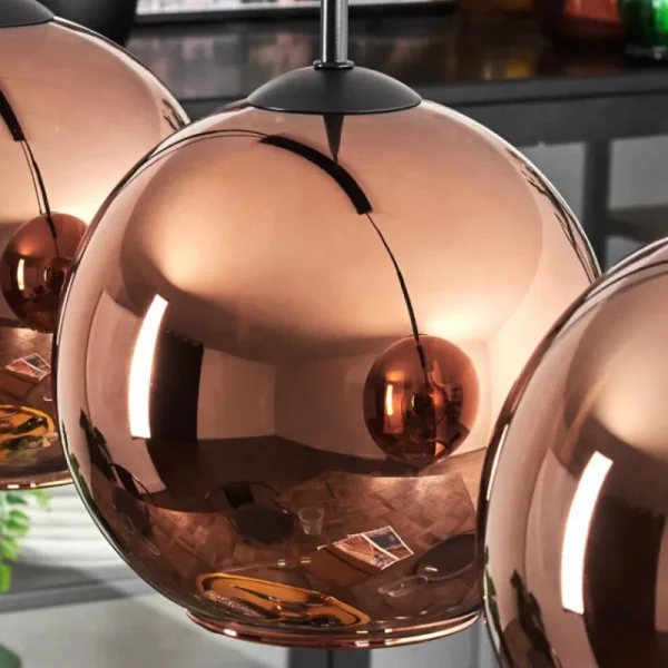 hofstein Koyoto Suspension Cuivré, 4 lumières* Lampes En Verre