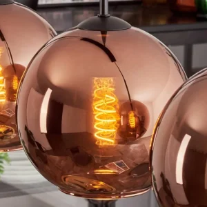 hofstein Koyoto Suspension Cuivré, 4 lumières* Lampes En Verre