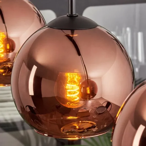 hofstein Koyoto Suspension Noir, 4 lumières* Lampes En Verre