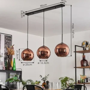 hofstein Koyoto Suspension Noir, 3 lumières* Lampes En Verre