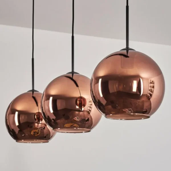 hofstein Koyoto Suspension Noir, 3 lumières* Lampes En Verre