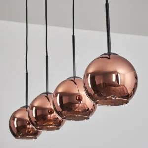 hofstein Koyoto Suspension Noir, 4 lumières* Lampes En Verre