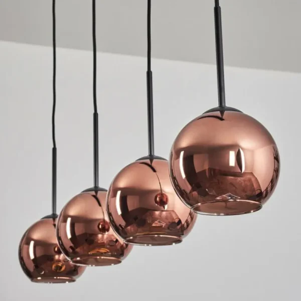 hofstein Koyoto Suspension Noir, 4 lumières* Lampes En Verre