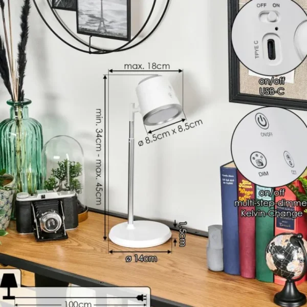 hofstein Krumstorp Lampe à poser, Applique murale, Liseuse LED Blanc, 1 lumière* Lampes Modernes