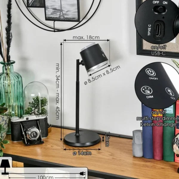 hofstein Krumstorp Lampe à poser, Applique murale, Liseuse LED Noir, 1 lumière* Lampes Modernes