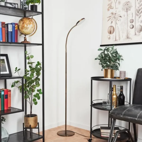hofstein Lampadaire Haltia LED Bronze, 1 lumière* Lampes En Verre