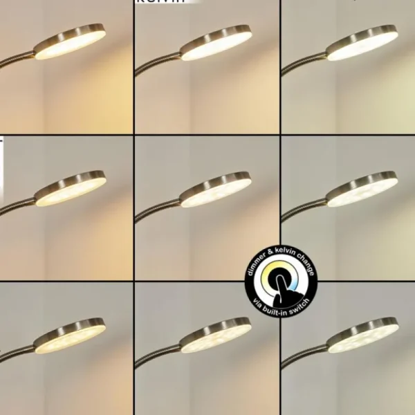 hofstein Lampadaire Haltia LED Nickel mat, 1 lumière* Lampes En Verre