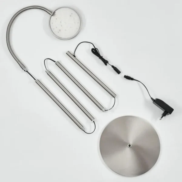hofstein Lampadaire Haltia LED Nickel mat, 1 lumière* Lampes En Verre