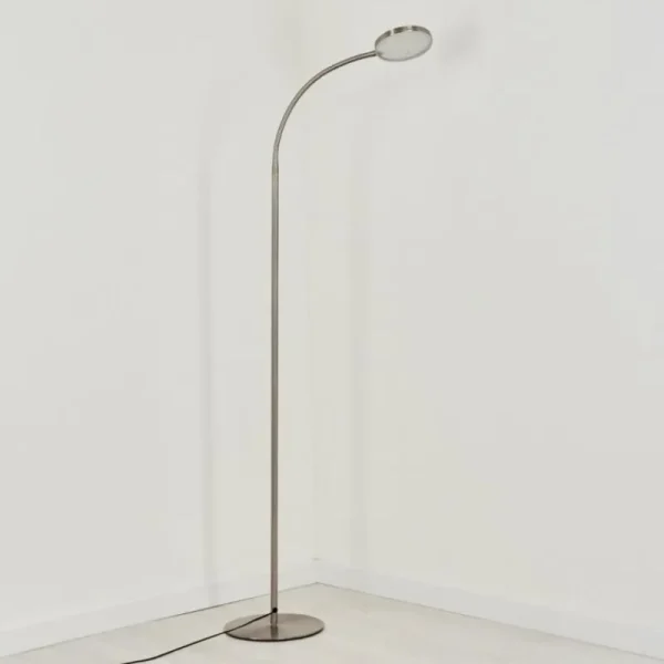 hofstein Lampadaire Haltia LED Nickel mat, 1 lumière* Lampes En Verre