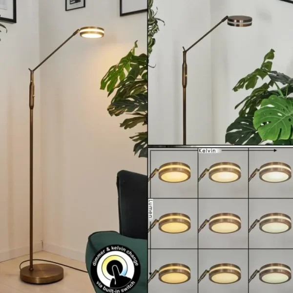 hofstein Lampadaire Huallilemu LED Vieux laiton, 1 lumière* Lampes Modernes