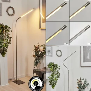 hofstein Lampadaire Reuland LED Nickel mat, 1 lumière* Lampes Modernes