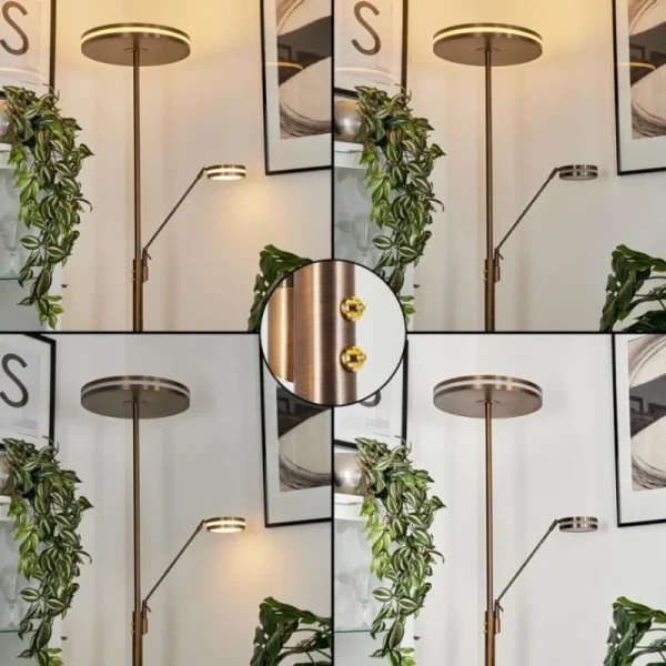 hofstein Lampadaire à vasque Huallilemu LED Vieux laiton, 2 lumières* Lampes Modernes