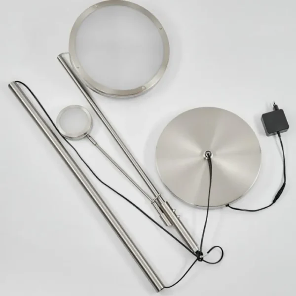 hofstein Lampadaire à vasque Huallilemu LED Nickel mat, 2 lumières* Lampes Modernes