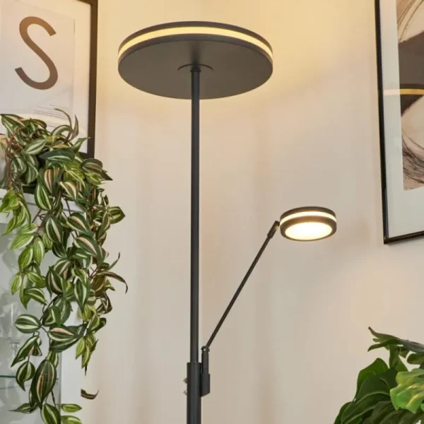 hofstein Lampadaire à vasque Huallilemu LED Anthracite, 2 lumières* Lampes Modernes