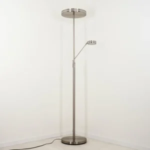 hofstein Lampadaire à vasque Huallilemu LED Nickel mat, 2 lumières* Lampes Modernes