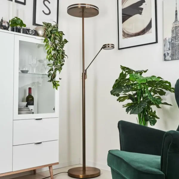 hofstein Lampadaire à vasque Huallilemu LED Vieux laiton, 2 lumières* Lampes Modernes