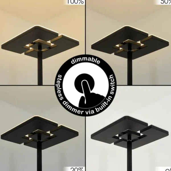 hofstein Lampadaire à vasque Janze LED Noir, 2 lumières* Lampes Modernes