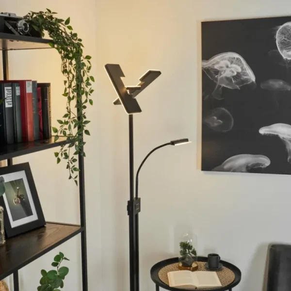 hofstein Lampadaire à vasque Janze LED Noir, 2 lumières* Lampes Modernes
