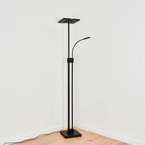 hofstein Lampadaire à vasque Janze LED Noir, 2 lumières* Lampes Modernes