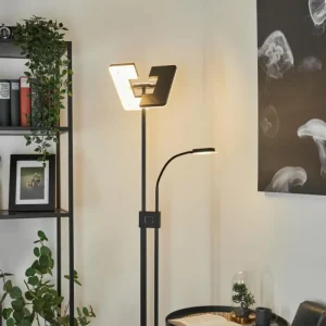 hofstein Lampadaire à vasque Janze LED Noir, 2 lumières* Lampes Modernes