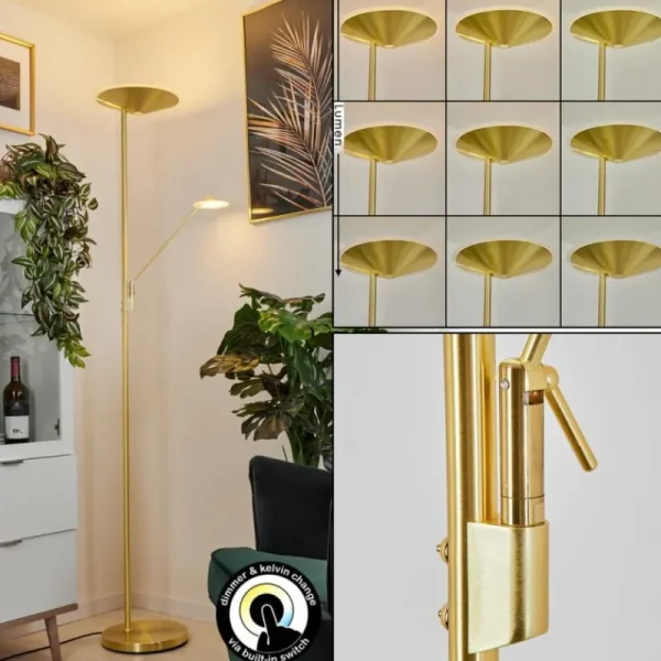 hofstein Lampadaire à vasque Murca LED Laiton, 2 lumières* Lampes Modernes