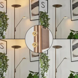 hofstein Lampadaire à vasque Murca LED Vieux laiton, 2 lumières* Lampes Modernes